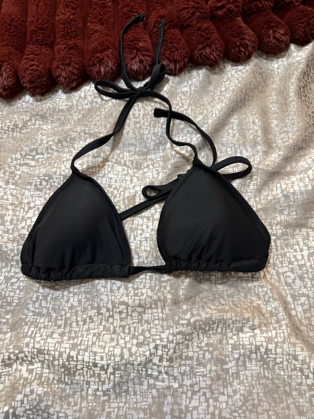 aerie Black Triangle Bikini Top